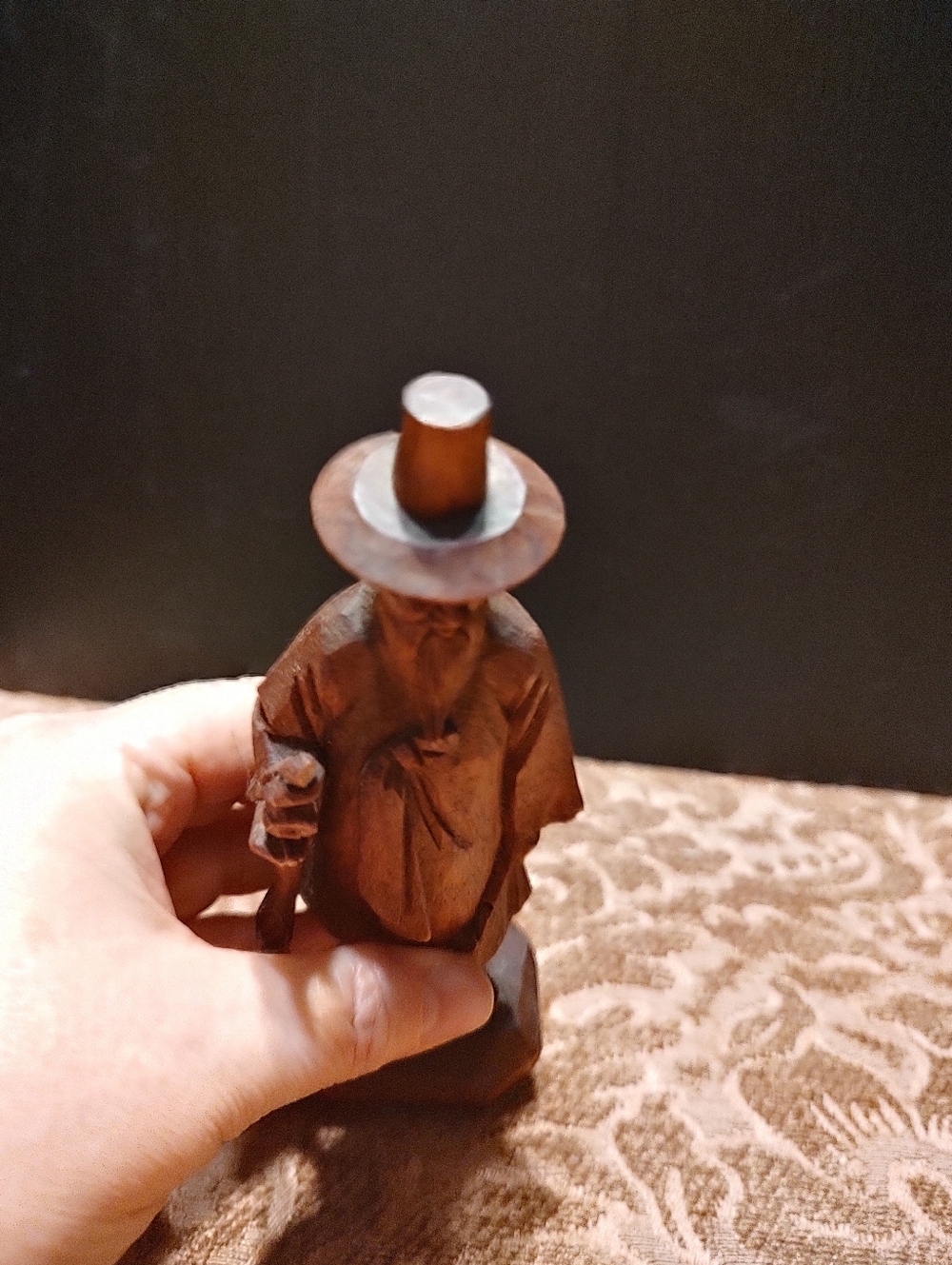 🔸⛩️🔸Intricate Artist Signed Antique Vtg Hand Carved Asian Oriental Figurine - Picture 9 of 10